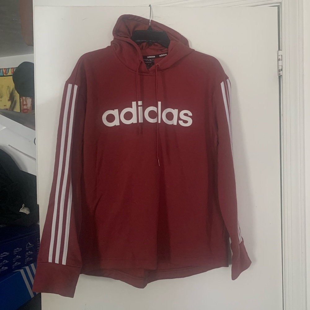 ⭐️Dark Pink Adidas Hoodie Sweatshirt S